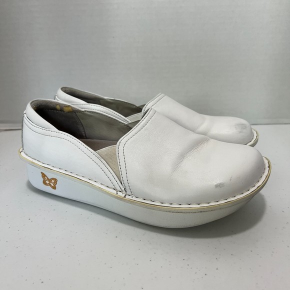 Alegria Shoes Alegria Debra White Leather Nursing Shoe Slip Resistant Womens 38 Us 8 85